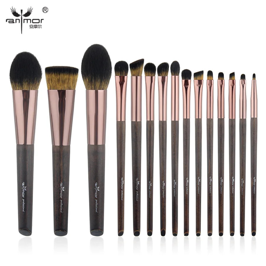 Anmor New High Quality 15PCS Makeup Brush Set Synthetic Make Up Brushes Professional Pinceaux Maquillage HM