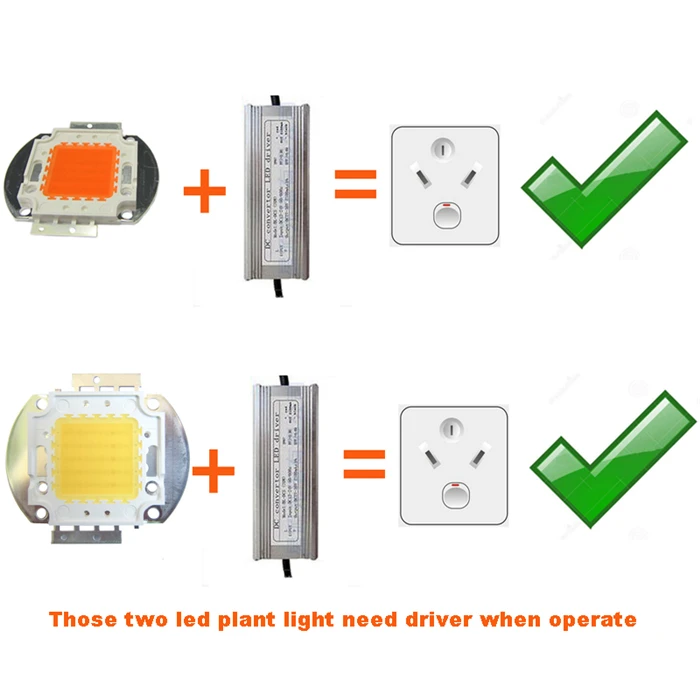 1 шт. светодиодный драйвер бесплатно 50 Вт полный спектр белого 380 ~ 740нм, AC 110 ~ 220 В полный спектр 400 ~ 840нм растут светодиодное освещение лампы