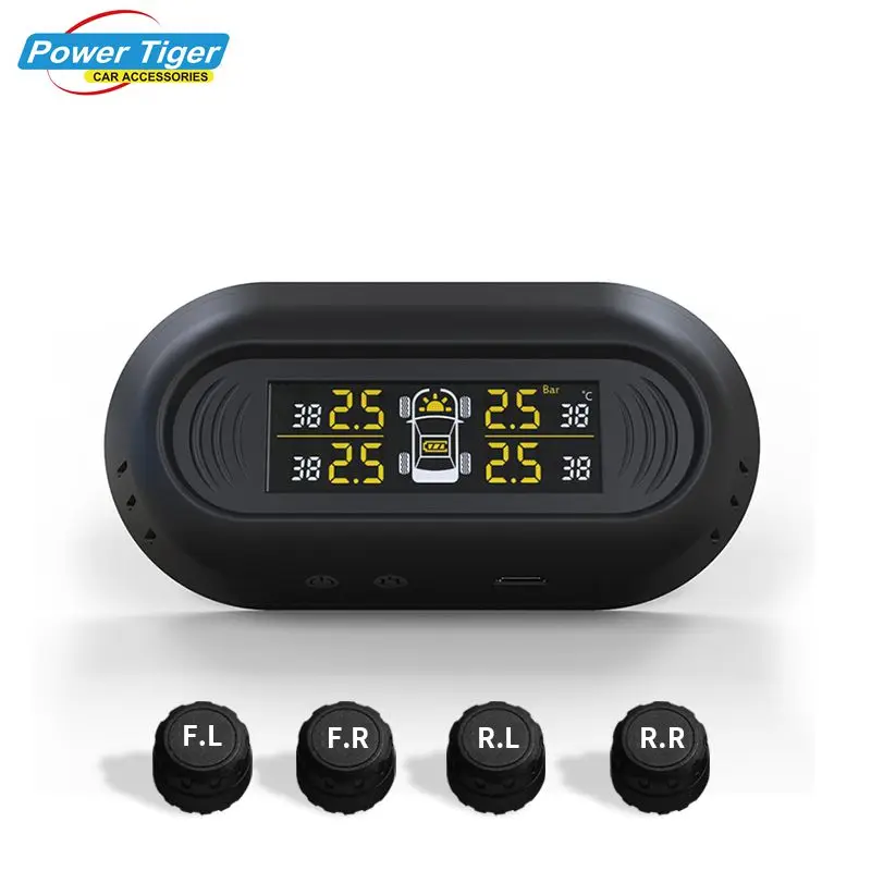

Car Tire Pressure Monitoring System for Tire Alarm Gauge with 4 Real-time Sensors Wireless Digital LCD Auto Security System