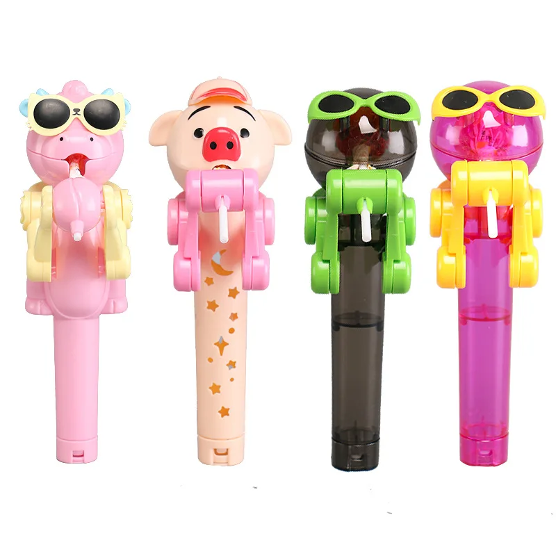 Hot Decompression Toys Kids Gift Candy dustproof Robot Lollipops Holder Storage 