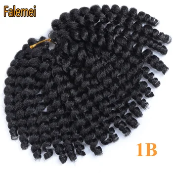 

FALEMEI 8-10inch 80g Crochet Braids Jamaican Bounce Twist Braiding Hair 9inch hair bundles Synthetic Wand Curls For black Women