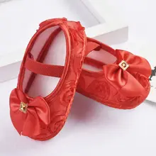 Fashion Baby Girl Shoes First Walkers Todder Prewalker Shoes Rose Flowers Bow Princessborn Soft Sole Shoes