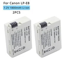 LP-E8 1800 мА/ч, 7,2 V LPE8 LP E8 Li-Ion Камера мА/ч. Аккумулятор для Canon 550D 600D 650D 700D X4 X5 X6i X7i Rebel T2i T3i Батарея