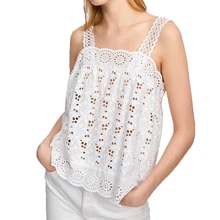 Летний топ повседневные полые короткий топ вышивка женская одежда белые пикантные топ со спущенными плечами