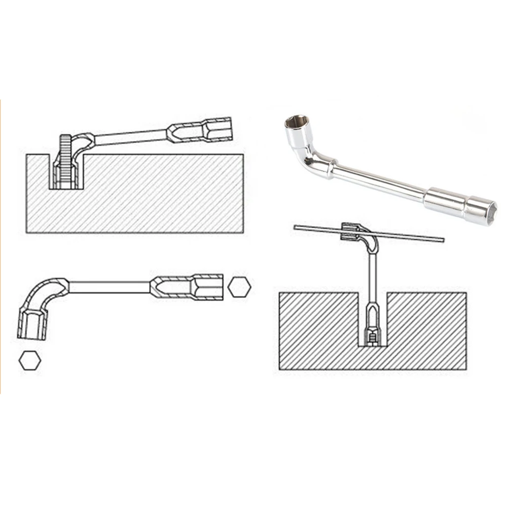 6 шт., 8-13 мм, l-образный гаечный ключ, набор, рукав для трубы, набор ключей, гаечный ключ, двойной конец, мультиинструменты, зеркальная полировка