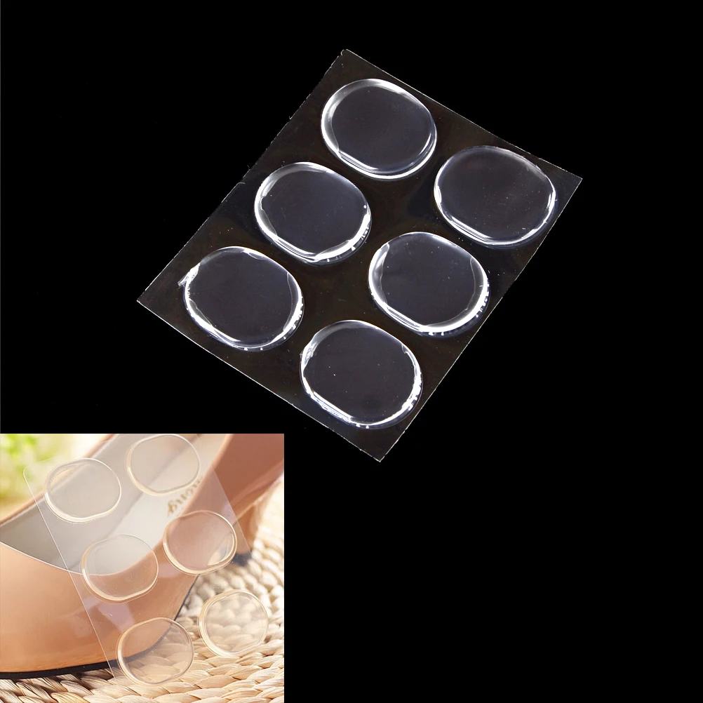 6PCS/sheet Forefoot Protector Heels Rubbing Cushion Pads Silicone Insoles Insert Anti Slip Gel Pads