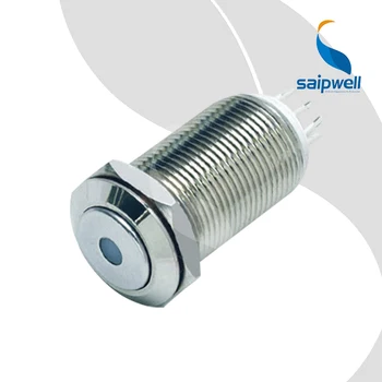 

Self-locking Type Waterproof IP67 Mini Button Switch / Flat Shape Metal Push Button Switch With LED Light (SP12-D3)