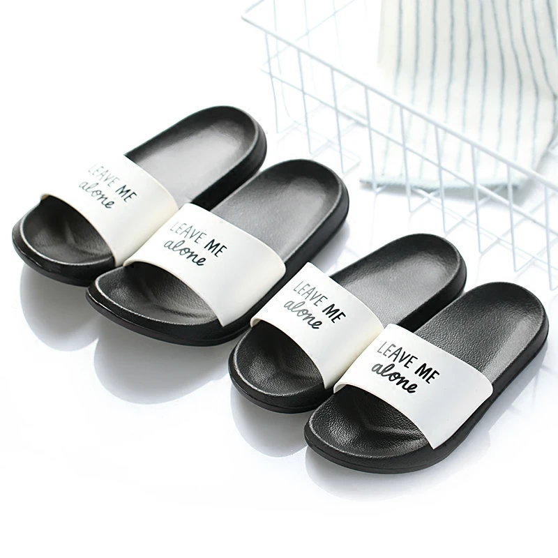 

Women Summer Slippers Soft Sole Slides Flat Heel Sandals Hello Cactus Women Shoes Flip Flops Zapatillas Mujer Black white