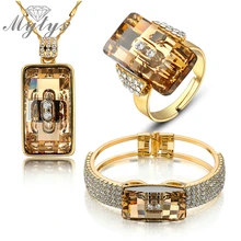 Mytys наборы свадебных ювелирных изделий, высокое качество, набор ювелирных изделий из кристаллов, кольцо, ожерелье и браслет, наборы N405