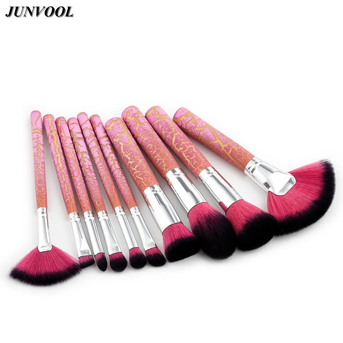 Big Fan Make Up Brush 10pcs Pink Soft Synthetic Cosmetic Makeup Brushes