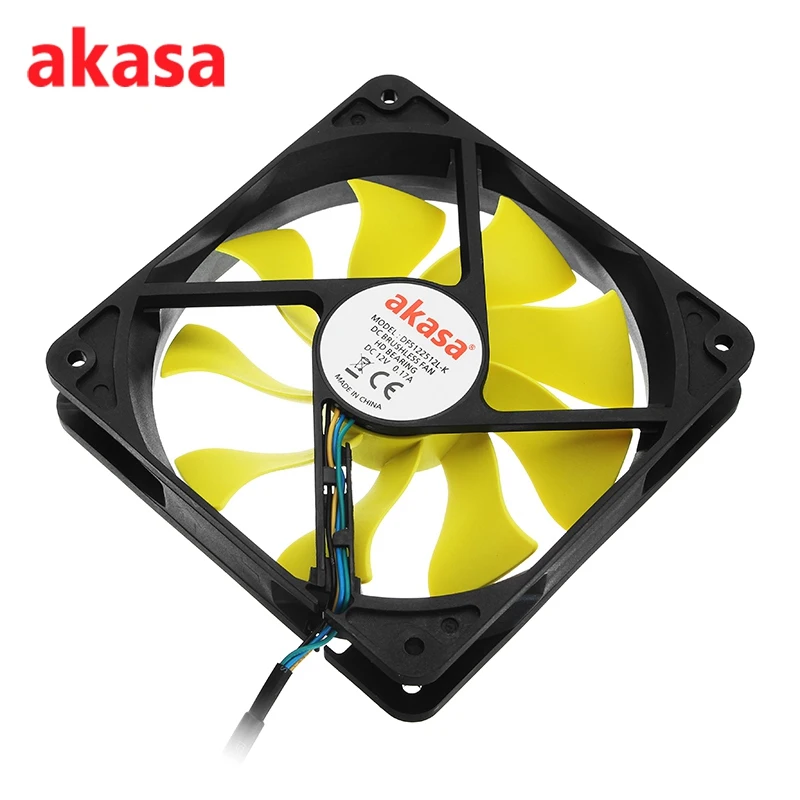 Akasa 12cm CPU Cooling Fan Ultra Quiet S FLOW Cooler Fan Blade Design High Performance 4Pin