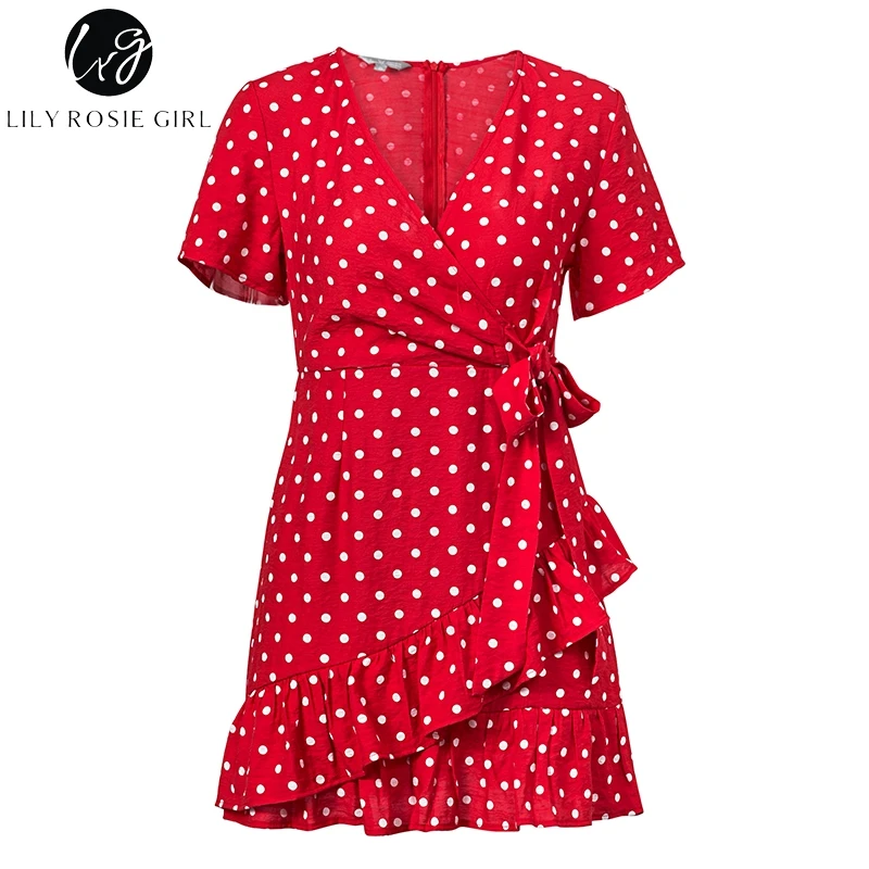 Lily Rosie Girl 2018 летнее платье с глубоким v образным вырезом и рюшами женское