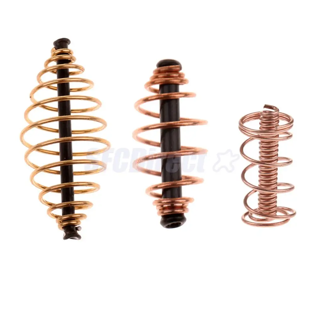 10pcs Spring/Coil Inline Fishing Feeder Coarse Carp Fishing Tackle Baits Cage S M L