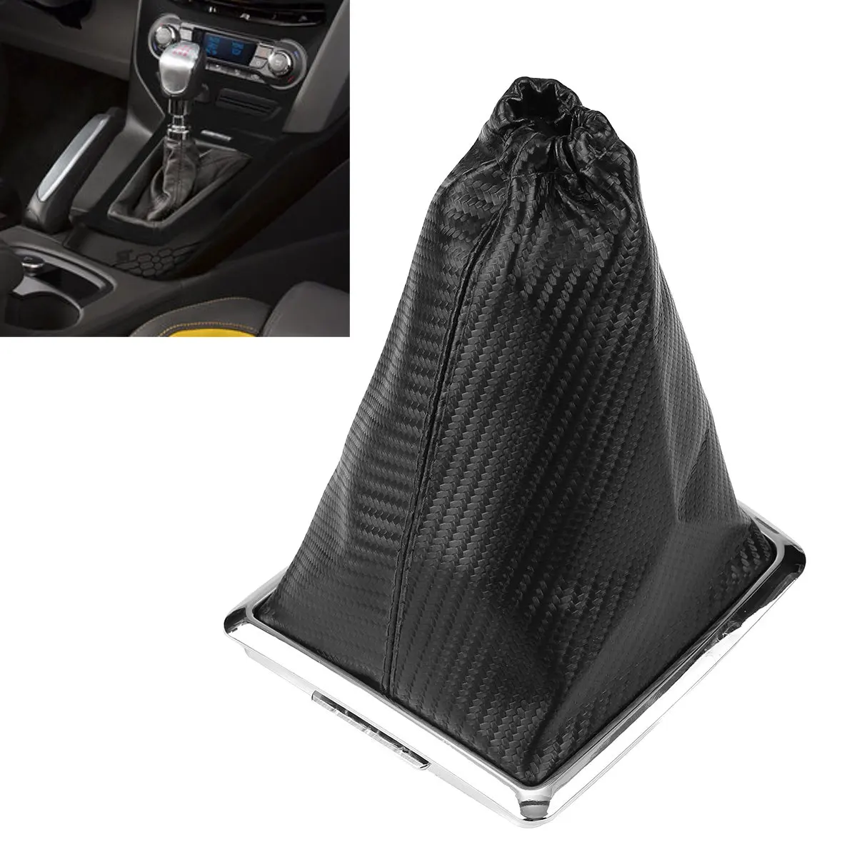 

PU Leather Black Gear Gaiter Shift Knob Lever Cover Boot for Ford for Focus 2005 2006 2007 2008 2009 2010