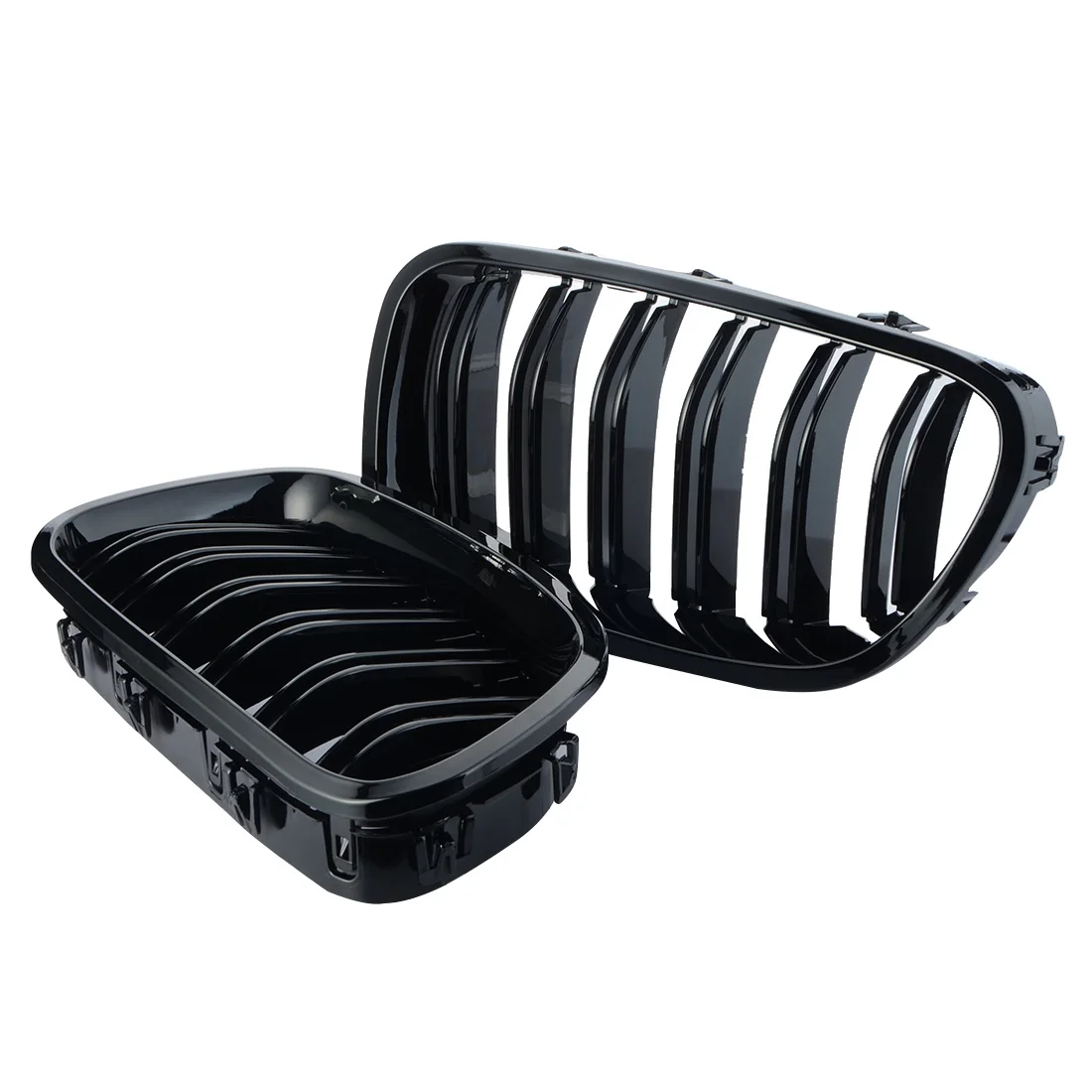 cheap 1 pair Car Style One Pair Front Gloss Black Racing Grilles for BMW F18 F10 2010 2014