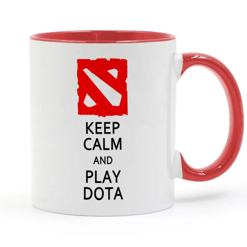 Сохраняйте спокойствие и играть в Dota 2 кружка Кофе молоко Керамика чашки творческий DIY подарки домашнего декора кружки 11 унц. T1099