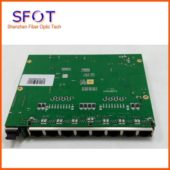 PCB board, PD with 8 ethernet ports, reverse POE optical network EPON ONU, 8 ports PCB board