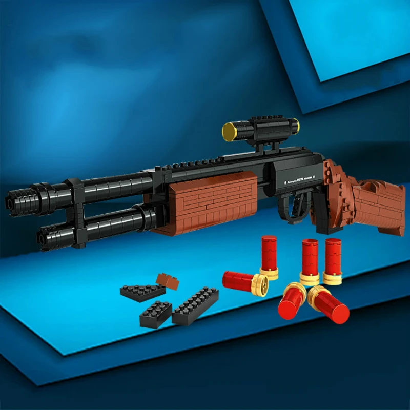 527PCS/SET Super military puzzle building blocks M870 Rifle gun