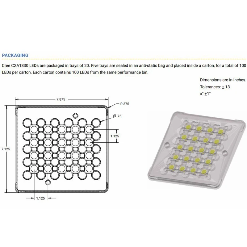 Оригинальный светодиод CREE XLamp CXA1830 30 Вт 40 50 1830N COB холодный белый свет 6500K 5000K 4000K 3000K