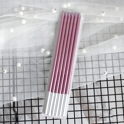 30 box Birthday candles for cake decoration Slender pencil candle Safe Flames candle birthday Party Festival Supplies Home Decor - Цвет: rose gold  30 box