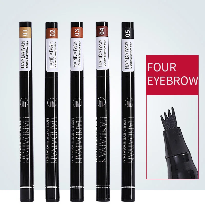 

Fashion Forks Eyebrow Pencil 5 Colors Eye Makeup Microblading Tattoo 4 Head Waterproof Long Lasting Eyebrow Pen For Women Lady