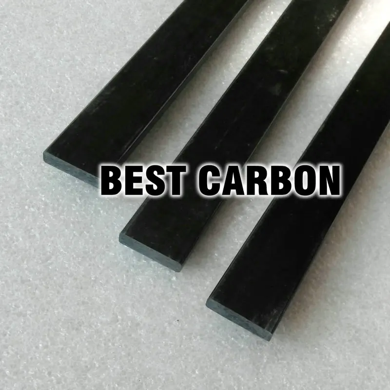S102-200 5x Short Lengths 10mm x 2mm x 200mm Pultruded Carbon Fibre Strips