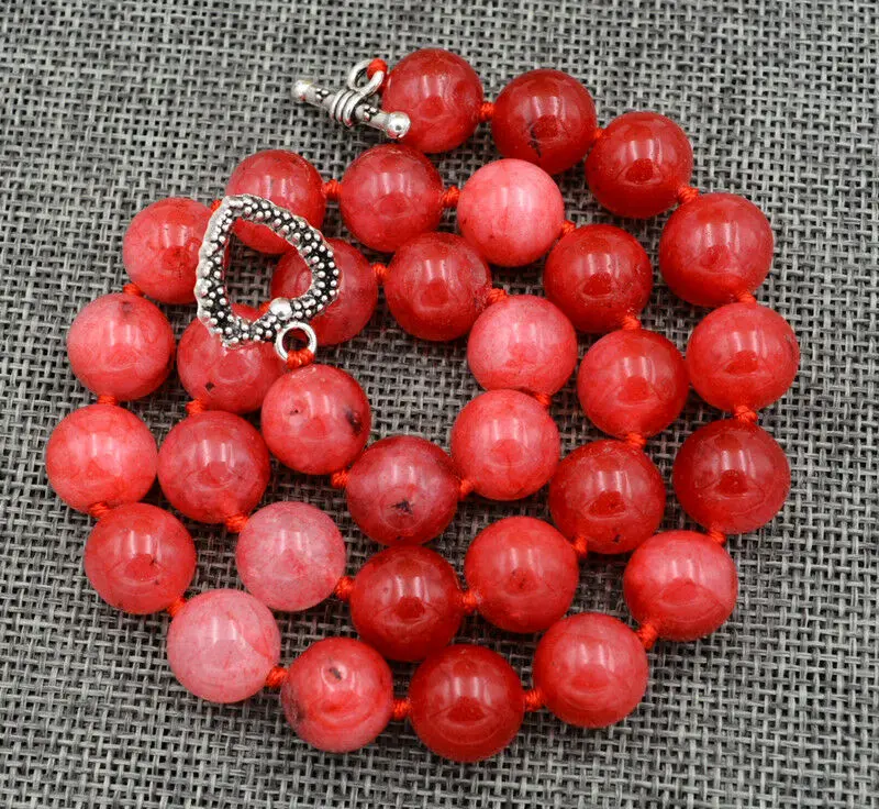 Бразильский Красный Рубиновый Круглый драгоценный камень ожерелье 18