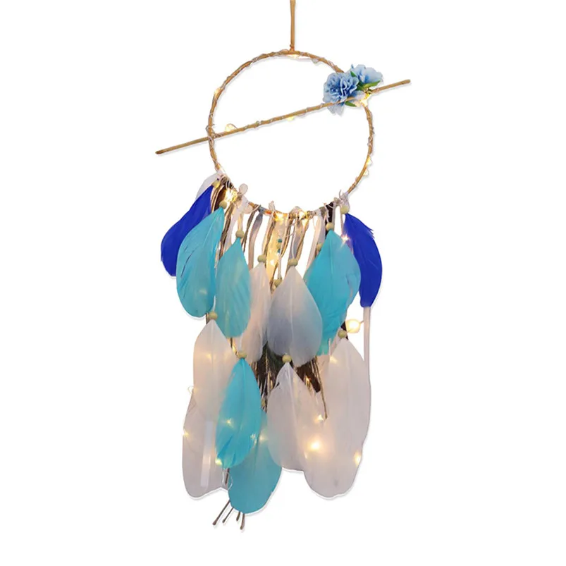 Vintage Home Decoration Dreamcatcher 2 Meter 20LED Feather  Lighting Girl Room Bell Bedroom Romantic Decoration 35JY2402