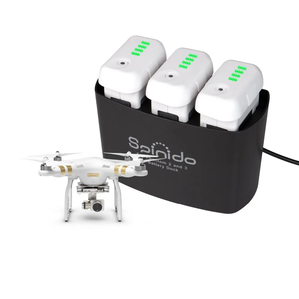 Spinido 3 in 1 Battery Charger Dock for DJI Phantom 2/3, Fast Charging