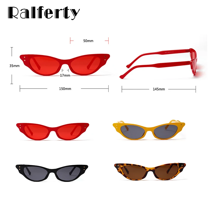 Ralferty 2018 ретро маленькие кошачьи глаза солнцезащитные очки Женские винтажные