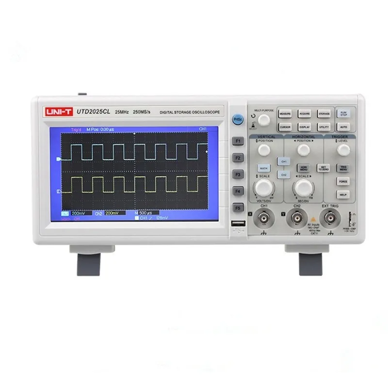 UNI-T UTD2025CL цифровой осциллограф 2 канала 250MSa/s частота дискретизации 7''TFT lcd Scopemeter 100-240VAC