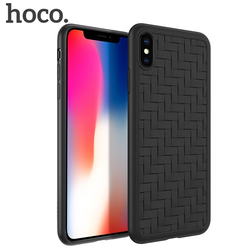 

HOCO Luxury Soft Silicone Case for iPhone Xs Max iPhone XR Grid Weaving Phone Cover for iPhone X Xs XR Protective Coque Cover