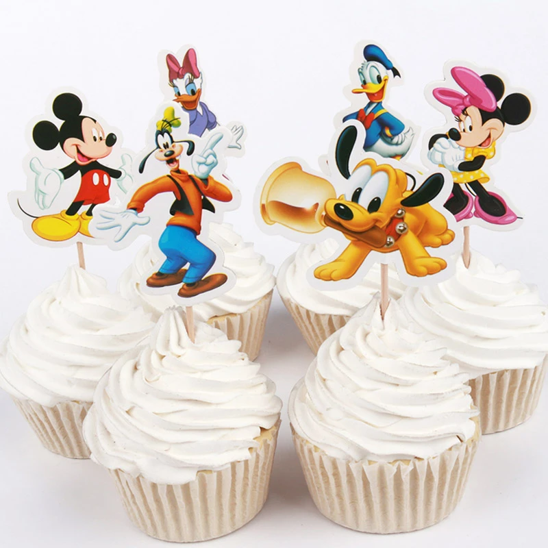 Nouveaute 24 Pieces 48ps Donald Daisy Canard Mickey Minnie Mouse Decoration De Gateaux Pour Gateau Decoration Anniversaire Fete De Mariage Fournisseurs Aliexpress