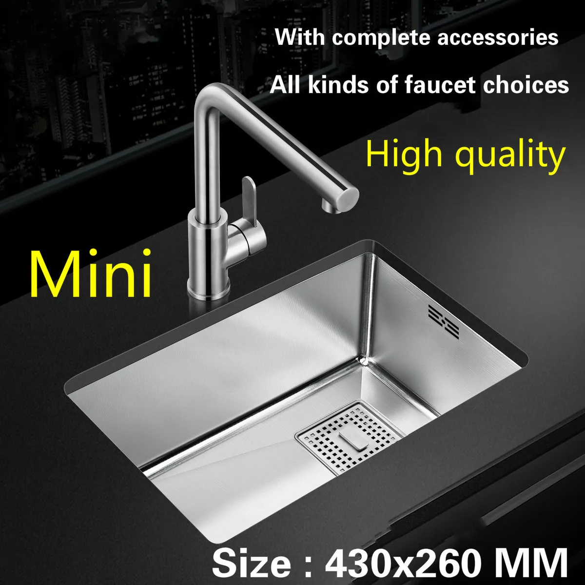 Free shipping Fashionable high grade kitchen sink food grade 304