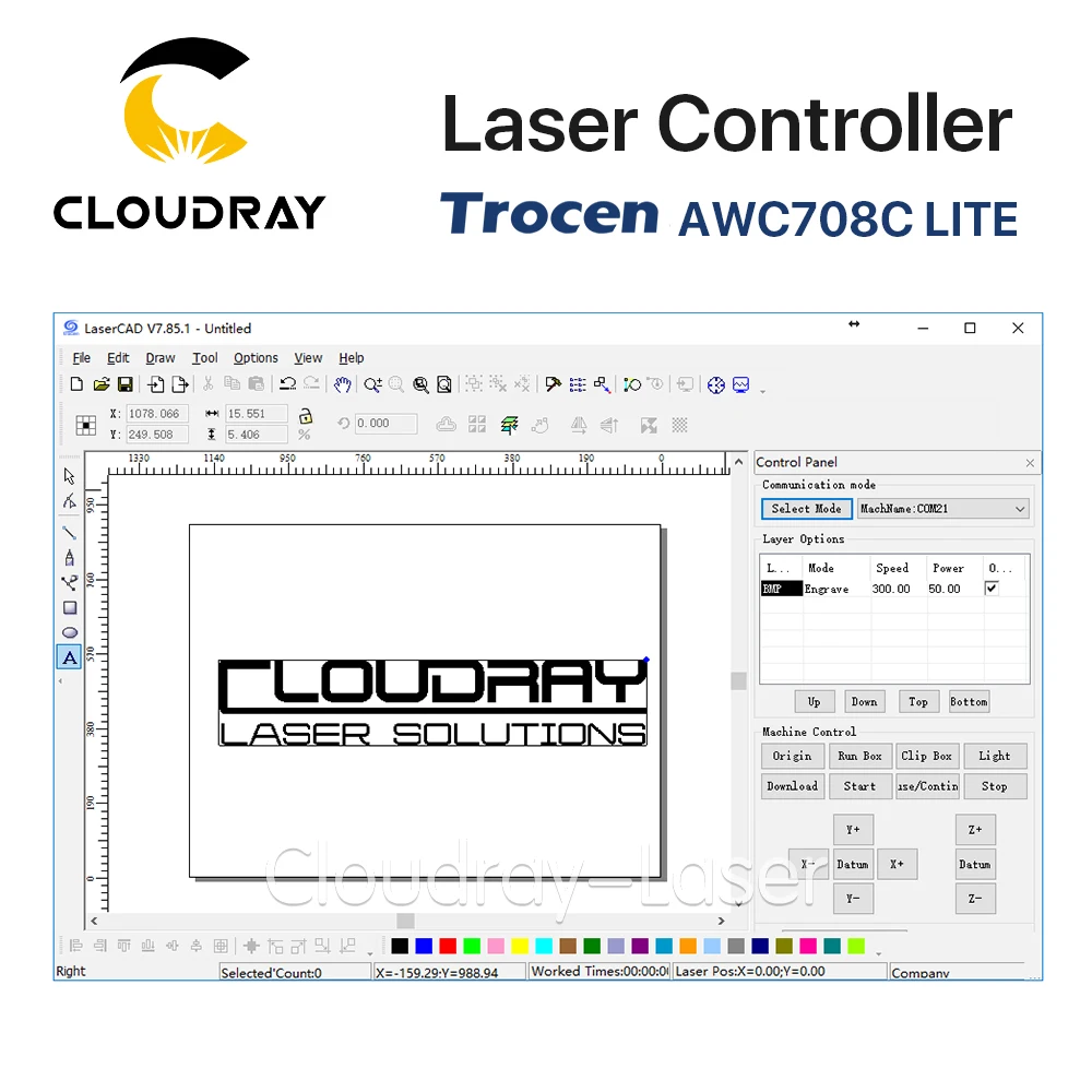 Cloudray Trocen AWC708C CCD визуальный Co2 лазерный контроллер системы для лазерной резки гравер машина