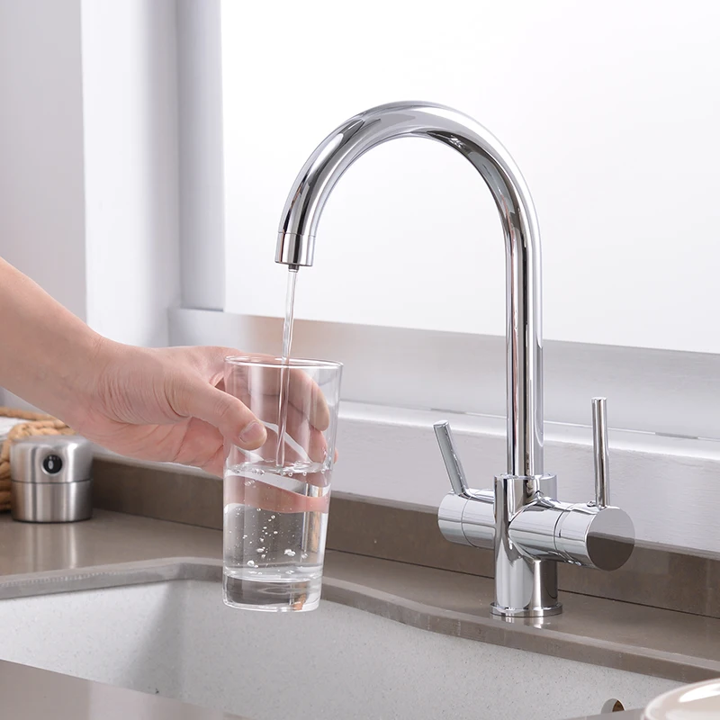  360 Degree Rotation brass drinking filtered water kitchen faucet Bend&Double right angle&Right angl - 32905942899