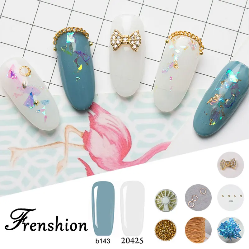 Frenshion весь Наборы UV/светодиодный ногтей Гель-лак лук орнамент Золотой Фольга