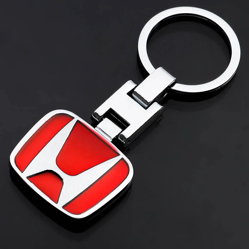 

Honda red car logo metal keychain advertising waist hanging key ring pendant