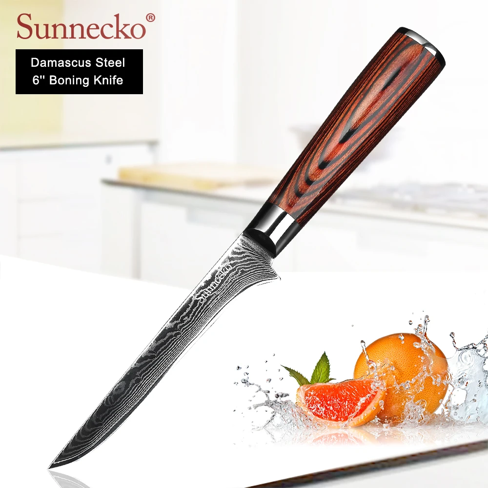 Нож кухонный из дамасской стали 6 дюймов VG10|knife japanese|damascus boning knifeboning knife |