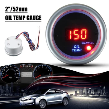 

52mm Red Digital Oil Temperature Gauge Display With Temp Sensor Fitting Kit DC 12V