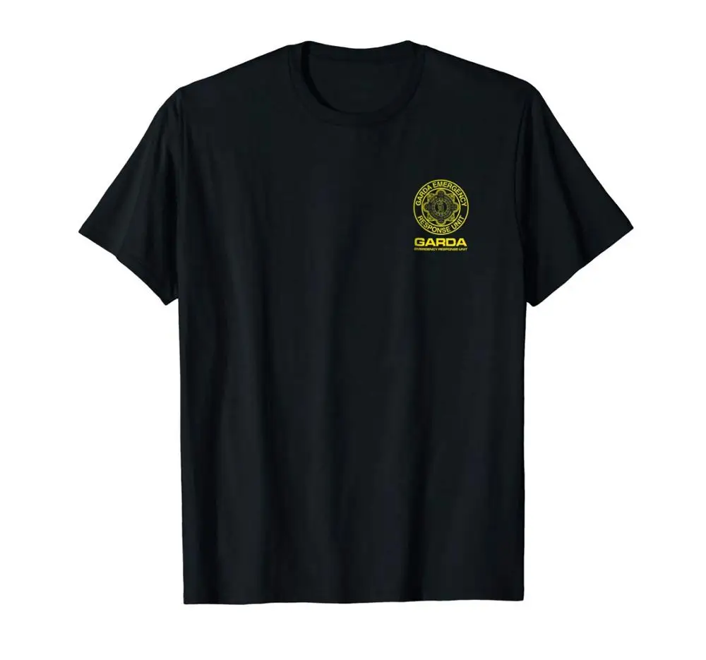 

Ireland Irish Police Swat Garda Eru T-Shirt Double Side 2019 Summer New Fashion Cotton Sleeve Fitness Screen Printing T Shirts
