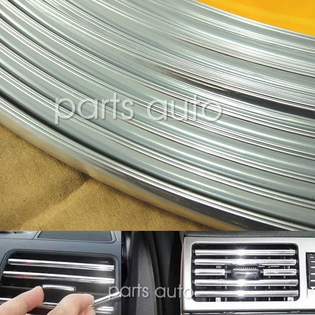 15m U Style Flexible Chrome Car Door Edge Mud Guard Flap Trim Molding