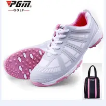 PGM Для женщин спортивные Туфли для гольфа двойной лакированной Водонепроницаемый Нескользящая дышащая профессии экзоскелет Для женщин Гольф Спортивная обувь 35-40