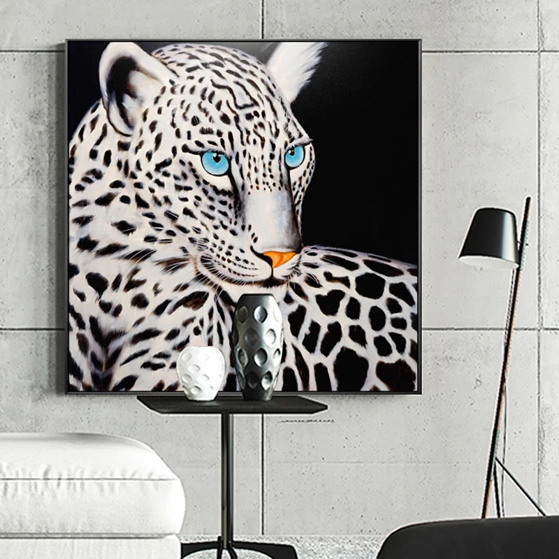 Modern Square Pictures Cheetah Wild Animal Canvas Painting Wall Art