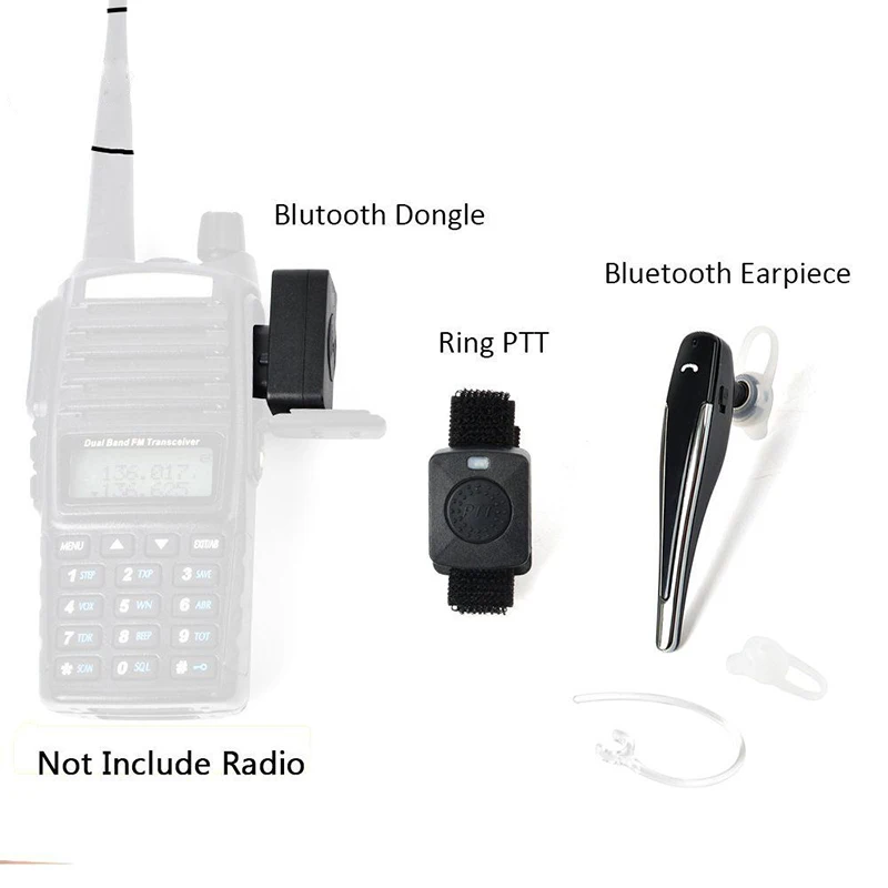 Двухсторонняя радио беспроводная Bluetooth гарнитура наушник для walkie talkie Baofeng UV 5R 82 888s