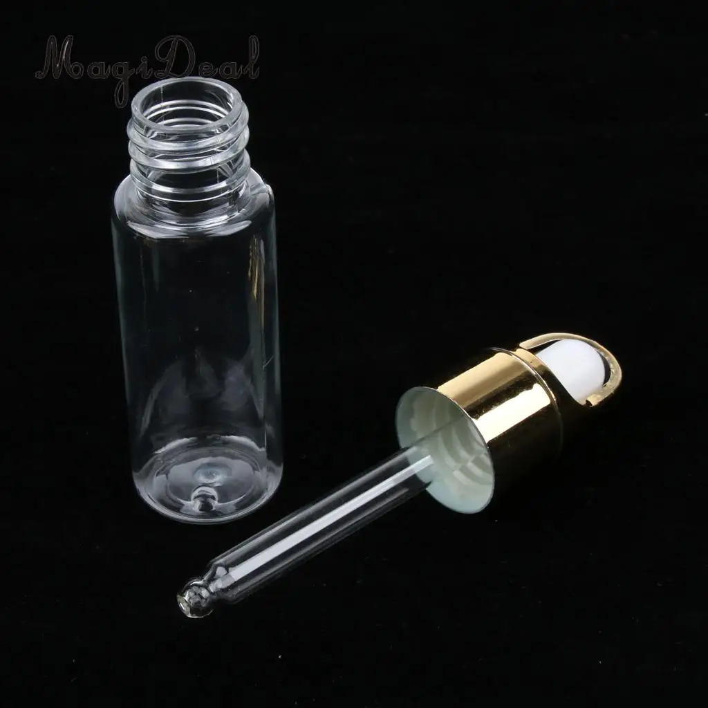 10pcs Refillable Empty Glass Plastic Essential Oils Eye Dropper Bottles 20ml