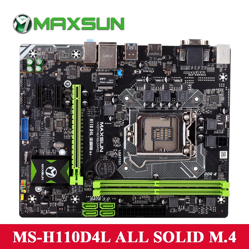 Maxsun H110D4L ALL SOLID M.4 Motherboard Intel LGA1151 support dual