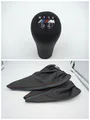 Черный для Skoda Octavia 2 A5 2004 2005 2006 2007 2008 2009 2010 Новые 5 шт/упаковка, Скорость 6 Скорость ручка переключения рулевого механизма автомобиля с черным кожаные ботинки со вставками