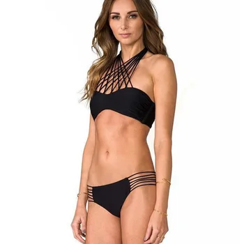 

New hot bathing suits multi rope sexy bikini swimsuit black bikini swimsuit