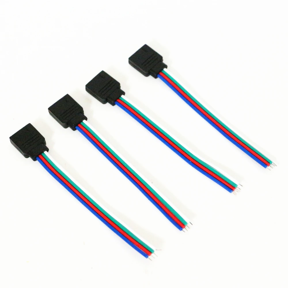 10 шт./лот см 4 Pin RGB Светодиодная лента женский разъем провод для 5050 3528 2835 4pin